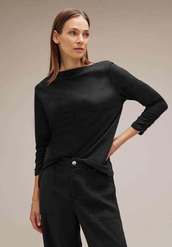 Ärmel mit - ONE Damen Online-Shop STREET Black Softes ONE Shirt 3/4 STREET |