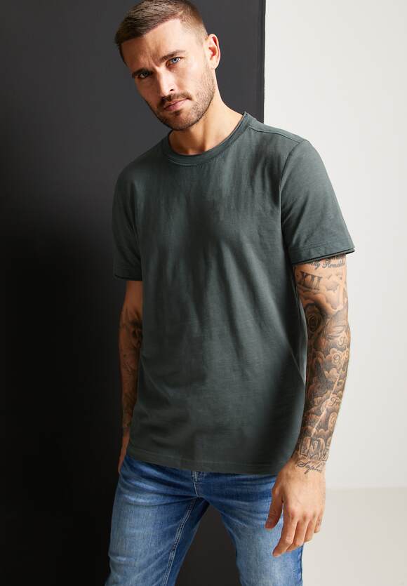 STREET Unifarbe Grey in Online-Shop T-Shirt ONE | Herren - ONE MEN Olive STREET
