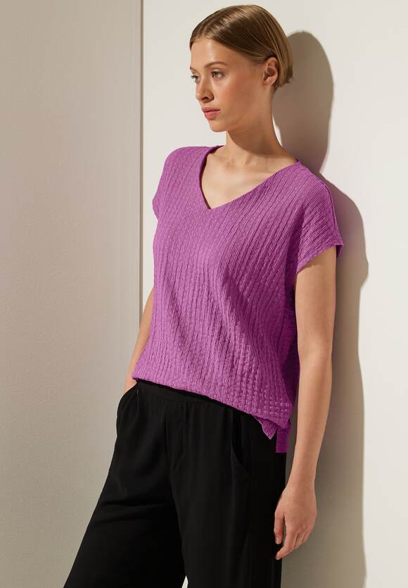 Meta Struktur Damen Lilac T-Shirt - | ONE ONE STREET STREET Online-Shop