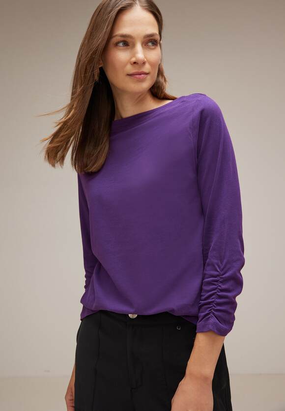 STREET ONE Softes Shirt mit 3/4 Ärmel Damen - Intense Pure Lilac | STREET  ONE Online-Shop