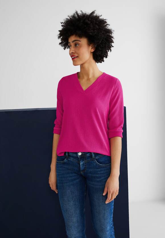 STREET ONE Shirt mit feiner Struktur Damen - Nu Pink | STREET ONE  Online-Shop