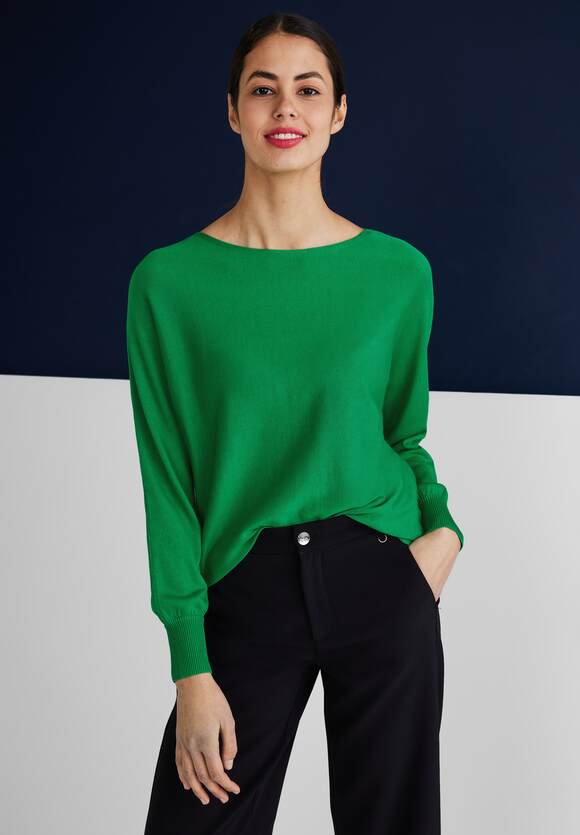 STREET ONE Pullover in Unifarbe Damen - Style Noreen - Fresh Green | STREET  ONE Online-Shop