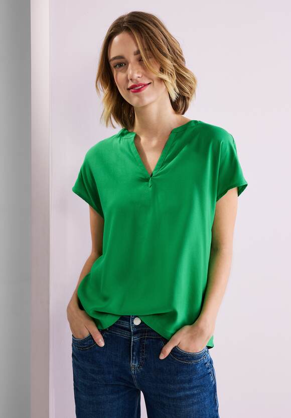 STREET ONE Blusenshirt in Unifarbe Damen - Fresh Green | STREET ONE  Online-Shop | Blusen