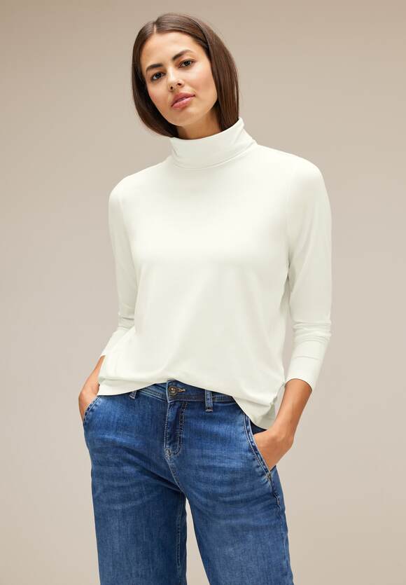 [Sonderverkauf] STREET ONE Rollkragen White Damen Shirt ONE Basic Off | Online-Shop - STREET