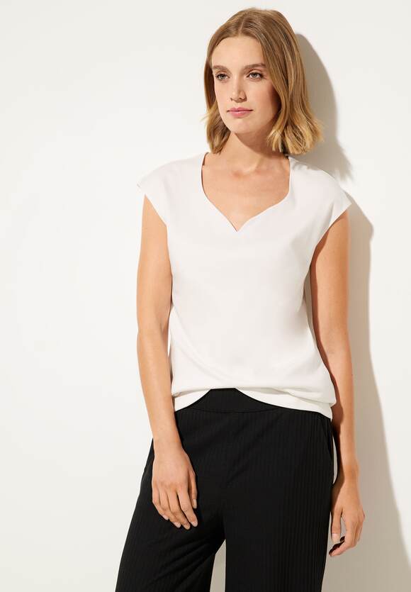 STREET ONE Shirt in Unifarbe STREET White Style Off Damen | ONE Online-Shop - Ada 