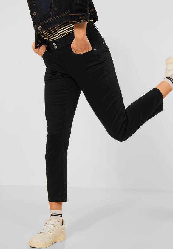 STREET ONE Casual Fit Hose in Unifarbe Damen - Style Yulius - Black | STREET  ONE Online-Shop