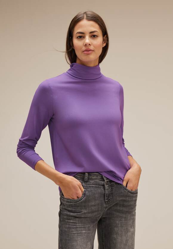 STREET ONE Rollkragen Basic Shirt Damen - Lupine Lilac | STREET ONE  Online-Shop