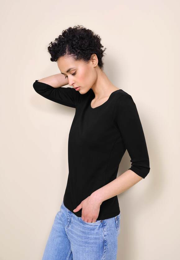 Style ONE Online-Shop ONE Unifarbe Pania Shirt Damen Black in STREET | - - STREET