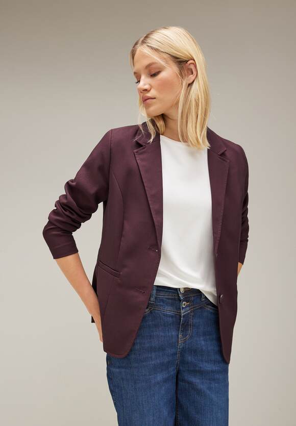 STREET ONE Twill Blazer in Unifarbe Damen - Style Hanni - Purple Brown | STREET  ONE Online-Shop | Longblazer