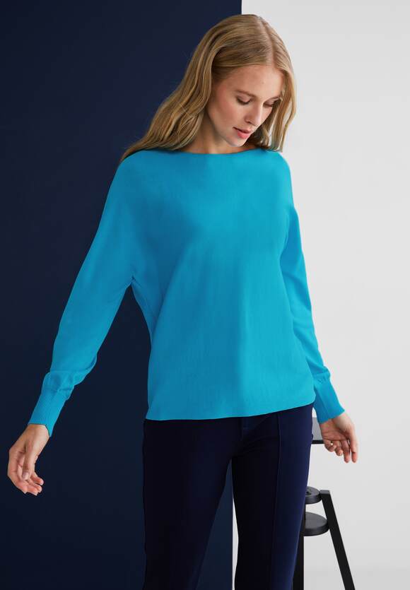 STREET ONE Pullover - Splash | - Style Damen in Noreen Aqua Online-Shop Unifarbe ONE STREET
