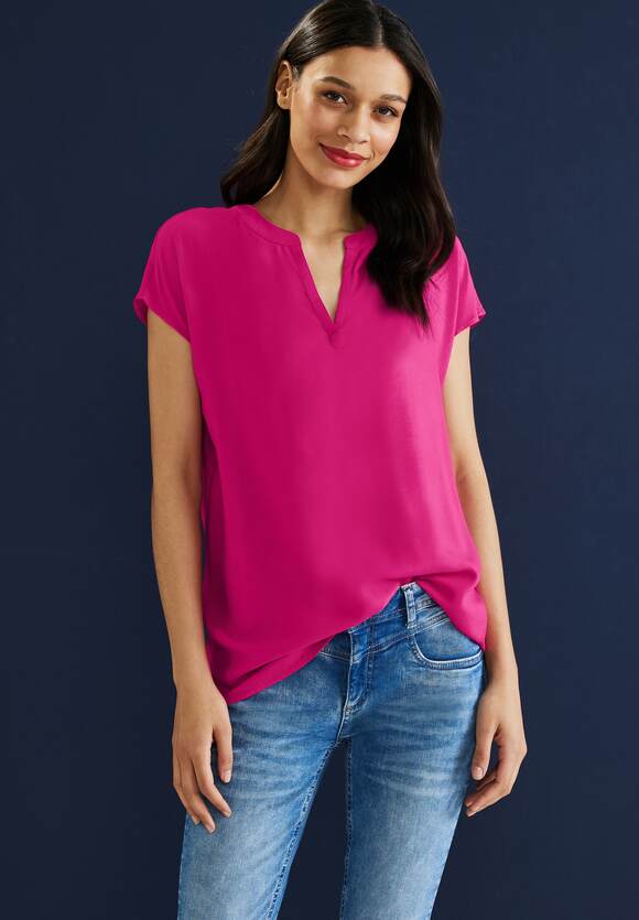 STREET ONE Viskose Long Blusenshirt Damen - Nu Pink | STREET ONE Online-Shop
