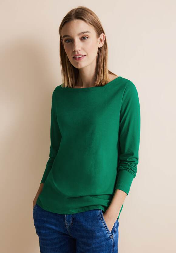 STREET - Fresh Spring Basic ONE Green Langarmshirt | STREET Damen Online-Shop ONE