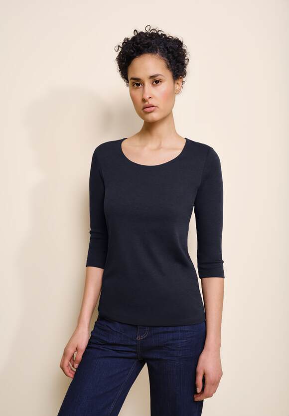 STREET ONE Shirt in Unifarbe STREET - Online-Shop Style Deep Blue | Pania - Damen ONE