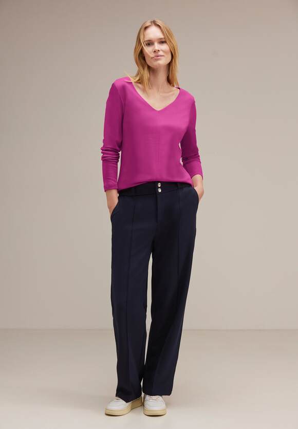 STREET ONE V-Ausschnitt Shirt Damen - Style Lanea - Bright Cozy Pink | STREET  ONE Online-Shop | 