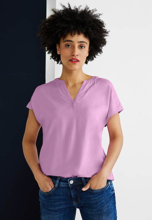 Online-Shop | STREET in STREET Love ONE Rose ONE Unifarbe - Damen Blusenshirt