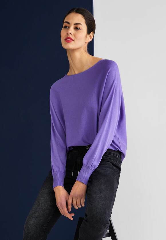 STREET ONE Pullover in Unifarbe Damen - Style Noreen - Tulip Violet | STREET  ONE Online-Shop