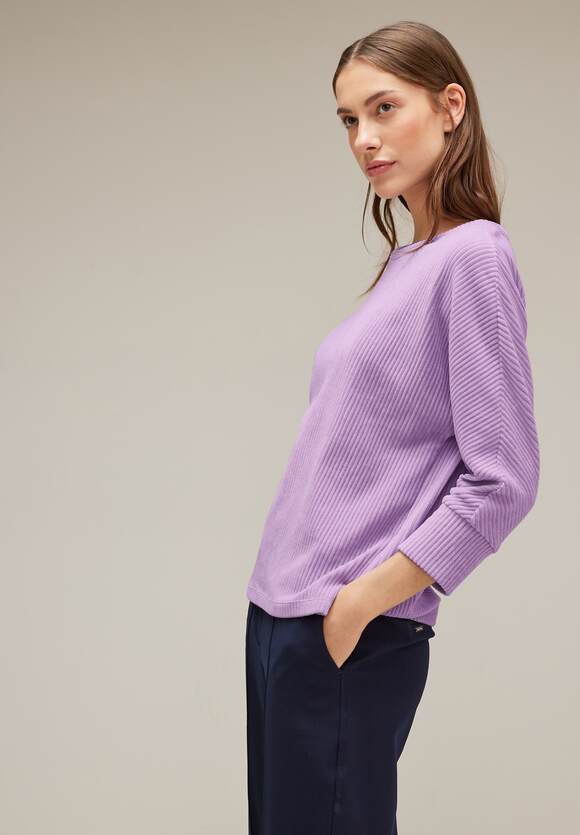 Arm Style STREET Soft | Cordshirt ONE Ellen mit Lilac Pure - - Online-Shop 3/4 ONE STREET Damen