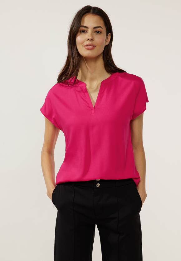 STREET ONE | Fiesta Damen in Online-Shop Blusenshirt Unifarbe STREET ONE Pink 