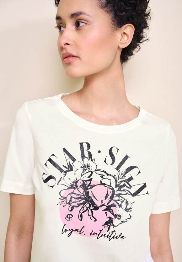 STREET ONE T-Shirt Print mit Off Online-Shop Damen ONE Astro - | Star STREET White Sign