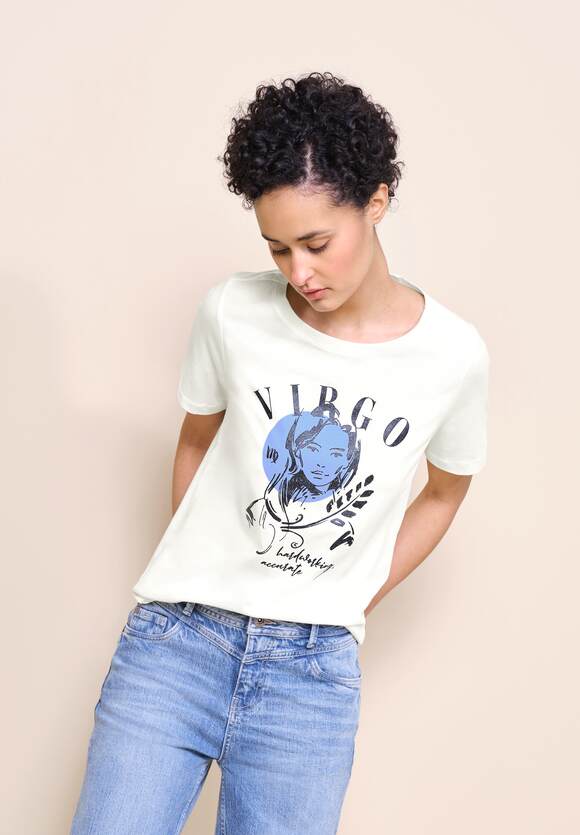 STREET ONE T-Shirt mit Astro Print Damen - Off White Virgo | STREET ONE  Online-Shop