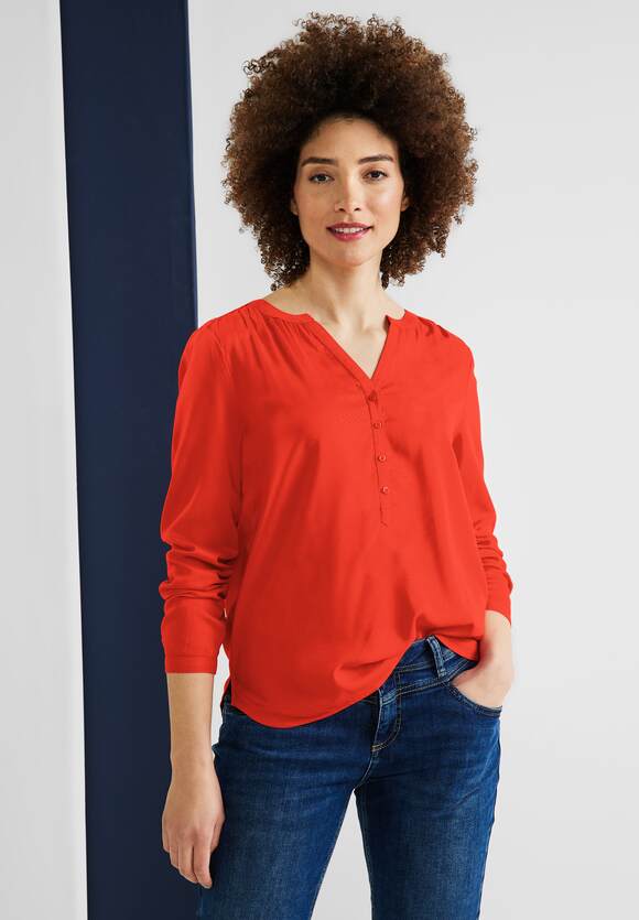 STREET ONE Basic Bluse in ONE | Unifarbe Juicy Online-Shop - STREET Style Mandarine - Damen Bamika