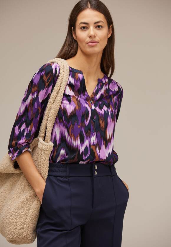 STREET ONE Viskosebluse mit Print Damen - Style Bamika - Deep Pure Lilac | STREET  ONE Online-Shop | Blusenshirts