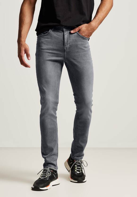 STREET ONE MEN Slim Fit Jeans Herren - Style Racer - Grey Denim Random Wash  | STREET ONE Online-Shop