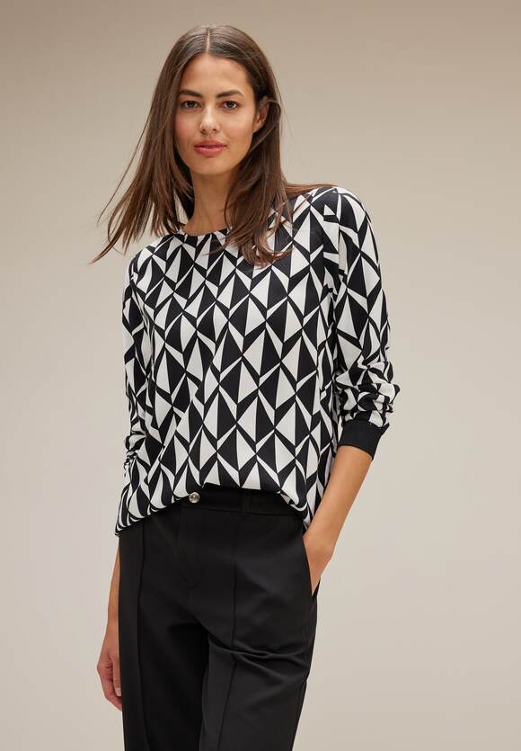 STREET ONE Bluse Print Black mit ONE Damen Online-Shop | STREET grafischem 
