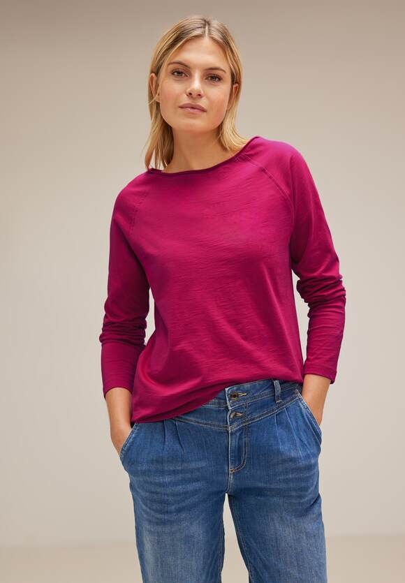STREET ONE Online-Shop - | Basic Carmine ONE Damen Mina Red STREET Style Langarmshirt 