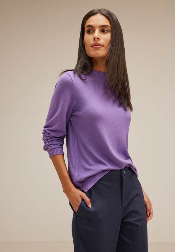 STREET ONE Cosy Shirt mit Lilac STREET Damen - | ONE Lupine Online-Shop Stehkragen
