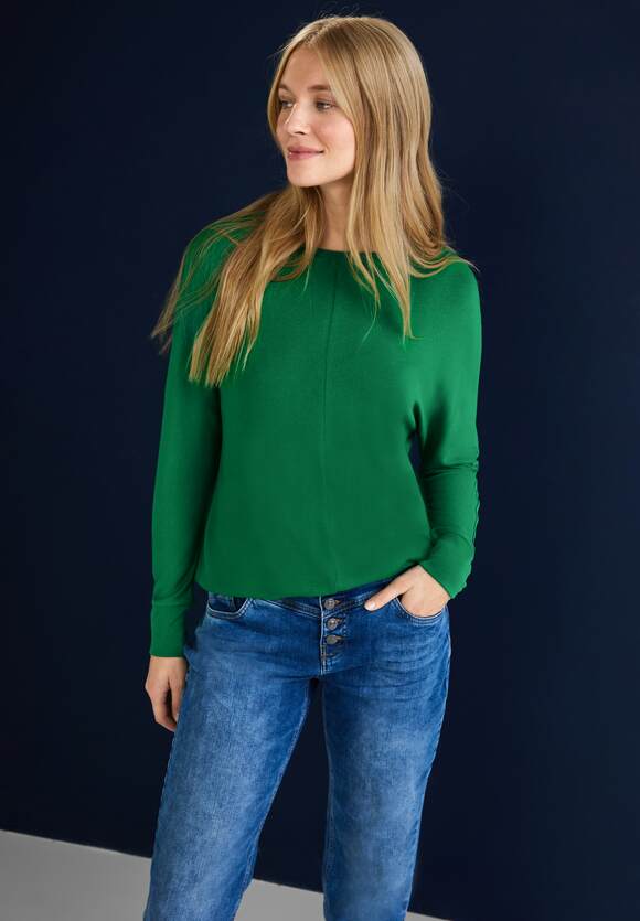ONE ONE Green | STREET STREET - Damen Shirt in Online-Shop Unifarbe Brisk Langes