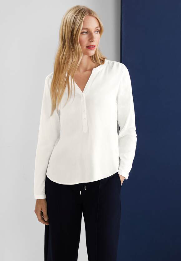 STREET ONE Bluse in Unifarbe Damen - Style Bamika - Off White | STREET ONE  Online-Shop