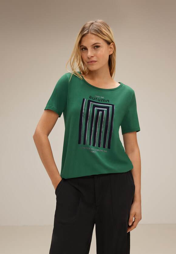 STREET Gentle | Green mit T-Shirt ONE STREET - Online-Shop Flock Print ONE Damen