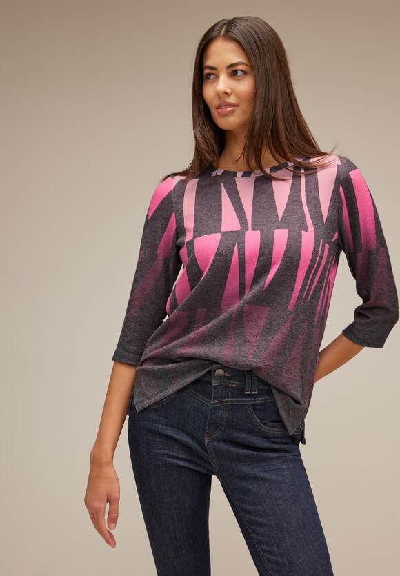 STREET ONE Shirt mit grafischem Muster Damen - Purple Brown | STREET ONE  Online-Shop