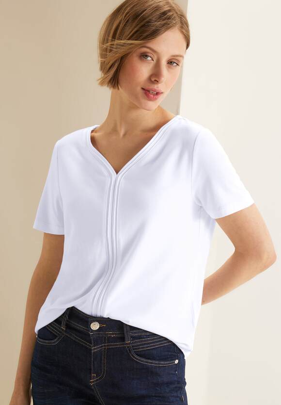 STREET ONE White ONE - Tapedetail | T-Shirt mit Online-Shop Damen STREET