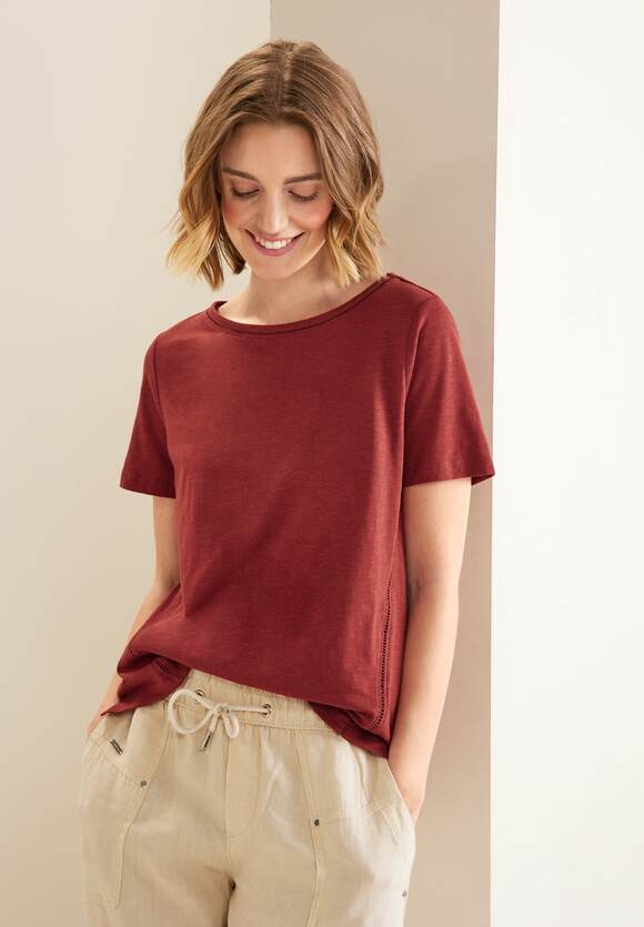 STREET ONE T-Shirt mit Online-Shop Tapedetail Red ONE Foxy | Damen STREET Häkel 