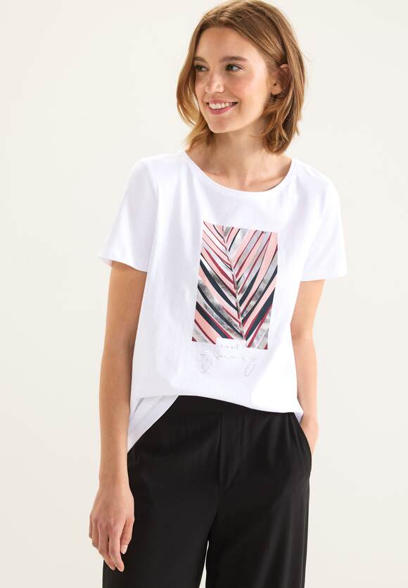 STREET ONE Folienprint T-Shirt Damen - White | STREET ONE Online-Shop