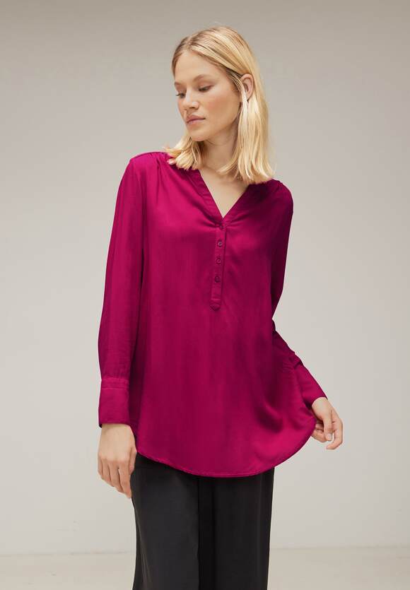 STREET ONE Longbluse in Unifarbe Damen - Style Bamika - Carmine Red | STREET  ONE Online-Shop