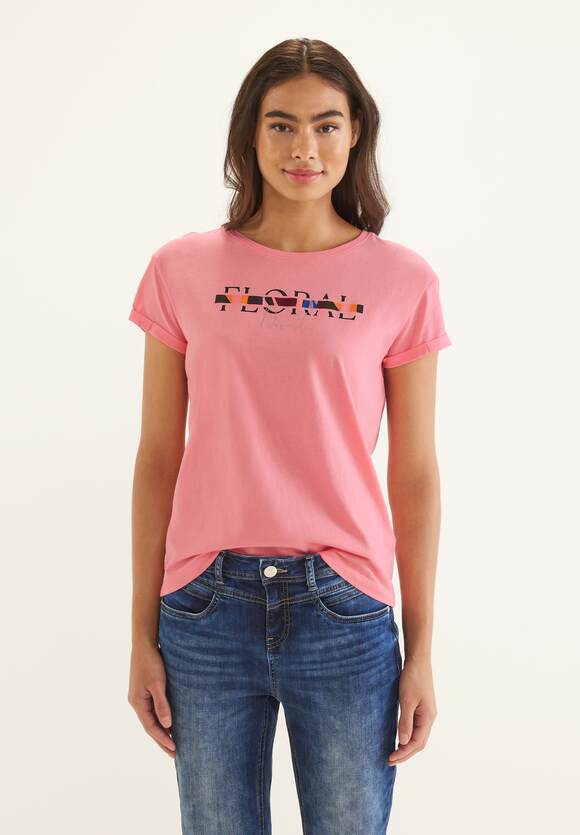 Online-Shop Shake STREET ONE Damen STREET Print - T-Shirt Berry | Strong Wording ONE mit