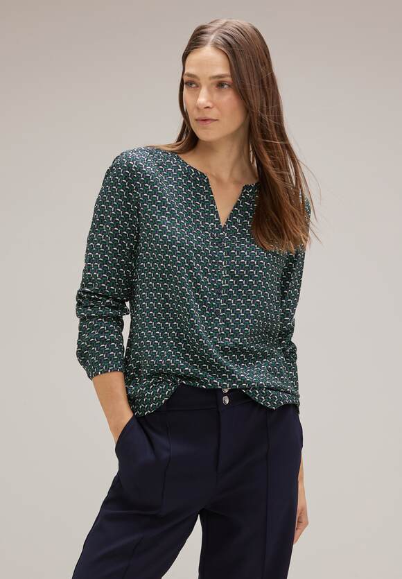 - Green | ONE Viskose Bamika Style Bluse Print STREET ONE Damen Online-Shop Gentle mit - STREET