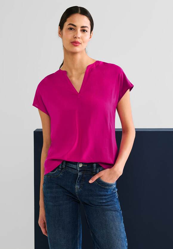 - Nu STREET Pink ONE Unifarbe Blusenshirt | Damen in STREET ONE Online-Shop