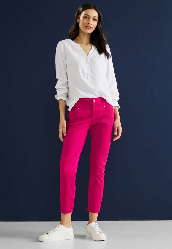 STREET ONE Casual Fit Hose Damen STREET Style Yulius Online-Shop Nu - Seidenoptik - Pink ONE 