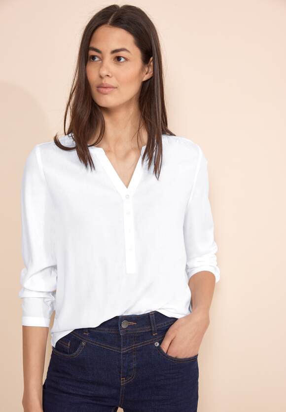 Damen STREET Bamika Basic White in ONE Online-Shop STREET - Unifarbe Bluse - ONE Style |