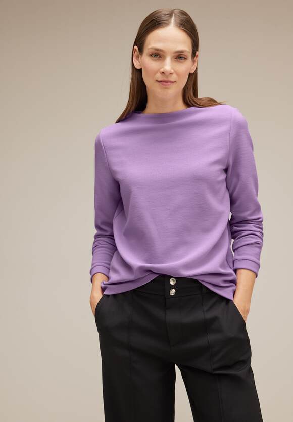mouwen Pure shirt - met | Fijn Online-Shop STREET Dames STREET ONE ONE Lilac lange Soft