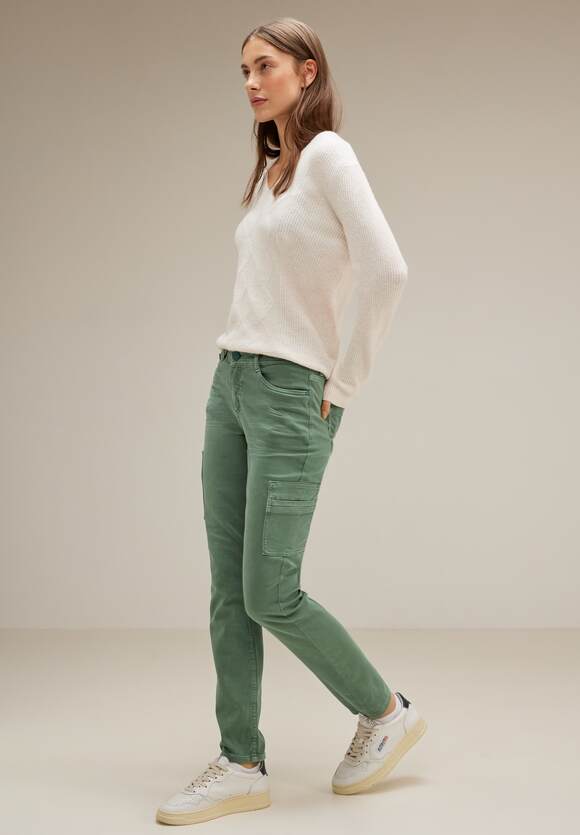 STREET ONE Grüne Cargo Casual Fit Jeans Damen - Novel Green Overdyed | STREET  ONE Online-Shop