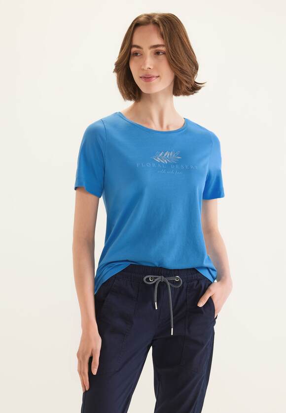 Basic Damen - | T-Shirt Online-Shop STREET ONE Bay ONE Partprint STREET Blue
