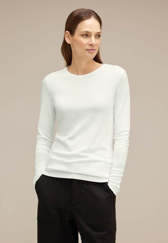 Online-Shop Langarmshirt STREET ONE Basic Off Damen White - | STREET ONE