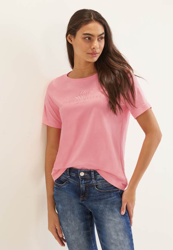 STREET ONE Basic Partprint T-Shirt Damen - Strong Berry Shake | STREET ONE  Online-Shop