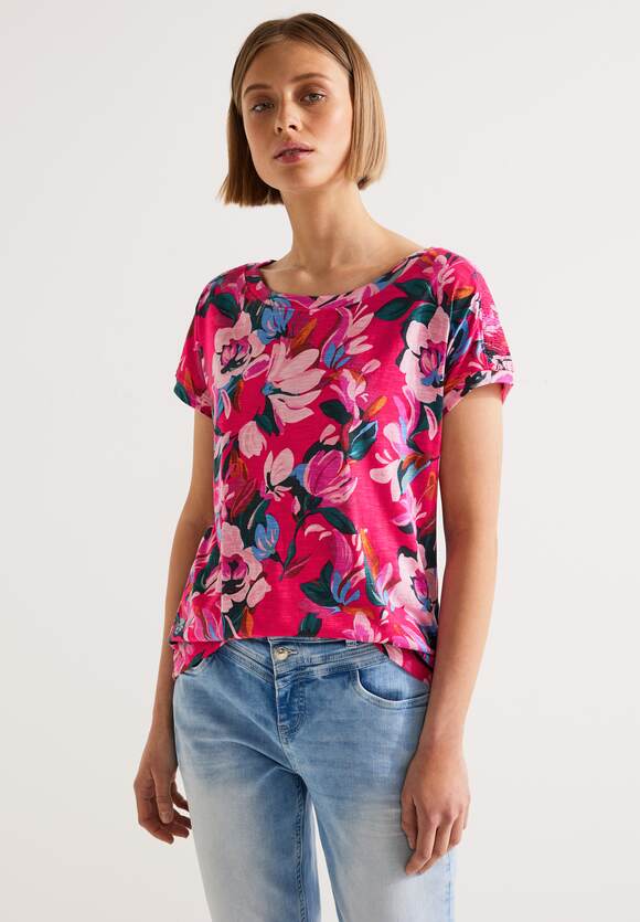 T-Shirt Online-Shop - ONE | Rose STREET STREET Berry Blumenprint ONE Damen