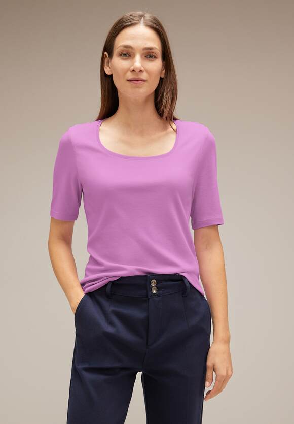 STREET ONE - Karrée Pania Shirt Style mit | Ausschnitt Rose STREET Online-Shop - ONE Damen Love